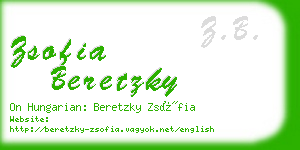 zsofia beretzky business card